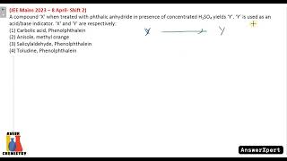 A compound ‘X’ when treated with phthalic anhydride in presence of concentrated H2SO4 yields ‘Y’ [upl. by Nanni112]