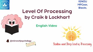 Level of Processing Model by Craik amp Lockhart  Information Processing  Block 1 MPC 001 IGNOU [upl. by Percy41]