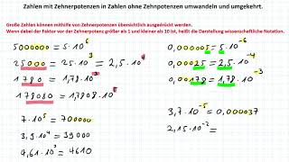 Zehnerpotenzen Teil2  Zahlen mit Zehnerpotenzen in Zahlen ohne Zehnerpotenzen umwandeln [upl. by Liahcim]