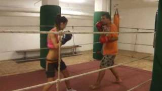 Boxing sparring for funwoman vs man [upl. by Nodyarg]