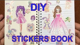 Quyển sổ hình dán trang phục công chúa  DIY Sticker book dress up  Khám Phá Stickers Mây Mây TV [upl. by Genna]