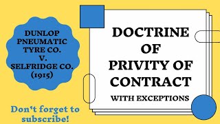 DOCTRINE OF PRIVITY OF CONTRACT  EXCEPTIONS  in Hindi [upl. by Surat]