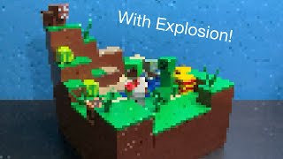 GAME ACCURATE Lego Minecraft Moc With Secret Creeper Explosion Mechanism￼ [upl. by Navetse]