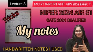 LECTURE 3 MOST IMPORTANT ADVERSE EFFECT TARGETNIPER2024 [upl. by Vi841]