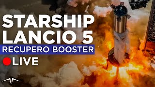 DIRETTA LANCIO STARSHIP SPACE X 5° Test di volo [upl. by Rolan]