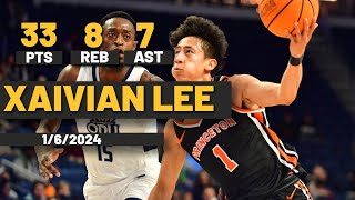 Xaivian Lee Princeton Tigers Career High 33 PTS 7 AST 8 REB vs Harvard Crimson [upl. by Nirraj]