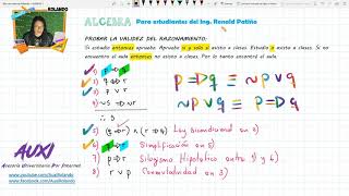 LOGICA  Demostrar la Validez de un razonamiento [upl. by Feil]