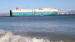 The Iris Ace Vehicles Carrier Cargo ship departing San Diego for Yokohama Japan [upl. by Joselow]