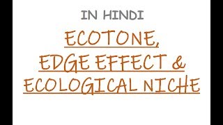 What is Ecotone Edge Effect amp Ecological Niche  In Hindi [upl. by Ridley]