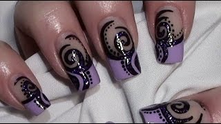 Abstraktes Nageldesign in Lila zum selber machen mit Nagellack  Nail art Design Tutorial [upl. by Mathilda]