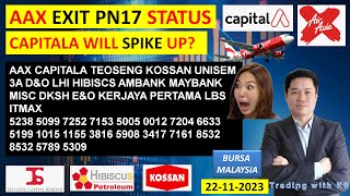 Daily KLSE BURSA UPDATE  22112023💥AAX EXIT PN17 STATUS 💥CAPITALA WILL SPIKE UP 💥 AAX CAPITALA [upl. by Richardo]