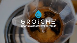 GROSCHE  How to make Stovetop Espresso with the NEW MILANO STONE Stovetop Espresso Maker [upl. by Ahsiema69]