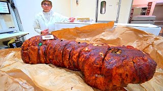 Food in Italy  PORCHETTA KING of ITALY Italian Food in Rome  Worlds BEST Porchetta Factory [upl. by Roscoe]