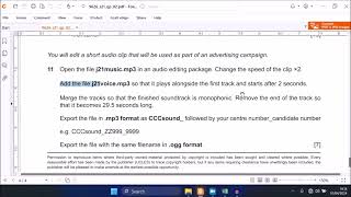 9626 CIE MayJune 2021 AS Level IT Paper 2  AUDIO EDITING [upl. by Nahoj]