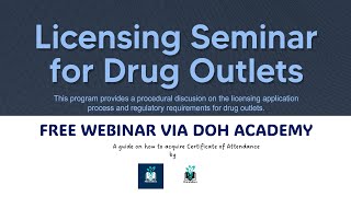 Lets Go Licensing Seminar for Drug Outlets ONLINE  FDA requirement for Pharmacists [upl. by Porcia]