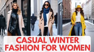 🌟🧥 Chic Winter Street Style Truly Casual Outfits for Women Easy Streetwear Designs [upl. by Concha]