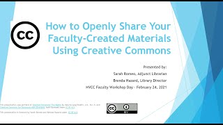 How to Openly Share your Faculty Created Materials Using Creative Commons [upl. by Lauhsoj685]