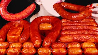 ASMR SPICY KIELBASA SAUSAGE PARTY SPAM COOKING MUKBANG 소세지 스팸 먹방 辛い ソーセージ スパム 咀嚼音Sosis EATING SOUNDS [upl. by Ronoel]