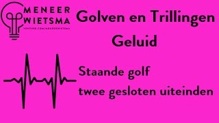 Natuurkunde uitleg Golven en Trillingen 9 Staande golf met twee gesloten uiteinden [upl. by Kcam]