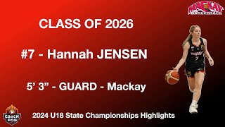 Class of 2026  Hannah Jensen  53quot Guard  2024 U18 State Champs Highlights [upl. by Dede]