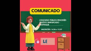 Concurso Público Processo Seletivo Simplificado Professor [upl. by Victoria583]