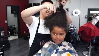 LONG HAIR TRANSFORMATION  KIDS FIRST HAIRCUT  CURLY COMB OVER [upl. by Eiznikam867]