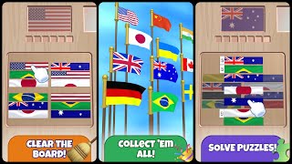 Flag Puzzle Jam Collect Flags Game Gameplay Android Mobile [upl. by Dulci]