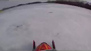 120 mph snowmobile crash Helmet cam footage [upl. by Kilan]