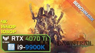 Final Fantasy XIV Dawntrail  Benchmark 1080p 1440p 4K  RTX 4070 Ti  i99900K [upl. by Inavoig928]