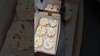 mango butterscotch pista cherry flavour cupacake decoration cupcake cake [upl. by Jaquelin]