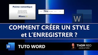 Créer un STYLE dans WORD et lenregistrer facilement  Tutoriel [upl. by Asare226]