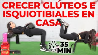 CRECER GLÚTEOS e ISQUIOTIBIALES en CASA con MANCUERNAS  Rutina 35 MIN [upl. by Arianne103]