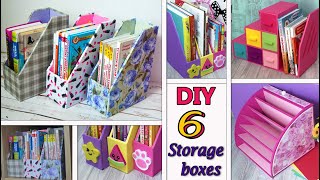 6 diy simple organizers and boxesfor storage from cardboardhandmade craft [upl. by Enamrej]