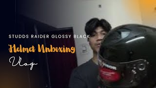 STUDDS Raider Glossy Black Helmet Unboxing [upl. by Nahtanhoj]