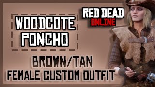 Woodcote Poncho From Gus  BrownTan Female Outfit  RDR2 Online  PC  Red Dead Redemption 2 Online [upl. by Neira]