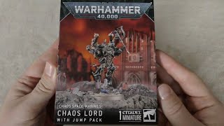 Chaos Space Marines Chaos Lord with Jump Pack  Unboxing WH40K [upl. by Rubliw]