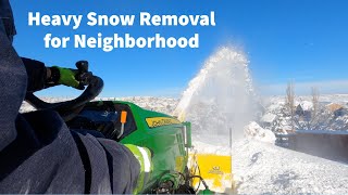 Heavy Snow vs Tractor Snow Blower and Blade  John Deere 1025R [upl. by Kacerek]