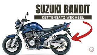 Motorrad Kettensatz einfach selbst wechseln lernen  Suzuki Bandit GSF 600  Bikers Box [upl. by Enelyt]