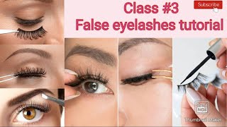 Class 3  How to apply False Eyelashes step by step for beginners  False Eyelashes tutorial [upl. by Hyacintha170]