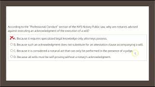 NYS Notary Public iPREP Professional Conduct Q6 [upl. by Eltsyek]