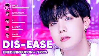 BTS  Disease 병 Line Distribution  Lyrics Color Coded PATREON REQUESTED [upl. by Icam]