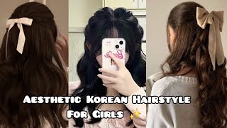 Easy Korean Hairstyle For Long Hair aesthetic hairstyle koreanhairstyle hairstyleforlonghair [upl. by Naols]