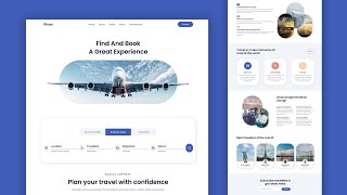 Create Stunning Flight Booking Landing Page with HTML and CSS  Complete Tutorial [upl. by Tsuda415]