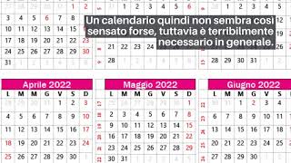 Calendario 2022 italiano con festività da stampare [upl. by Drofhsa]