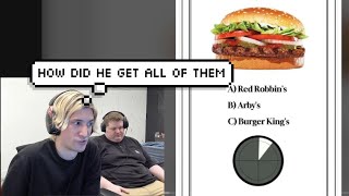 xQc Holds his Laugh after Jesse picks every Burger Correctly [upl. by Notsgnik]