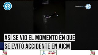 Tripulación graba momento donde piloto maniobró para evitar colisionar contra avión en AICM [upl. by Naik]