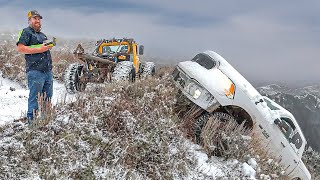 Snow Storm Launches Ram Truck Off Mountain Trail [upl. by Dahs]