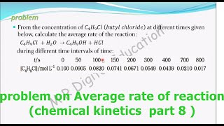 problem on average rate of reaction chemical kinetics part 8 for CBSE class 12 and JEE IIT [upl. by Camroc107]