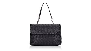 Bottega Veneta Nappa Intrecciato Olimpia Medium Shoulder Bag Black [upl. by Quentin]