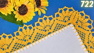 Puntilla de Margaritas o Girasoles a crochet 🌼🌻🏵️ 722 [upl. by Eigriv]